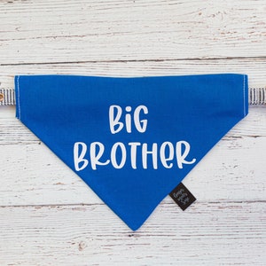 Big Brother Over the Collar Dog Bandana, Cute Pregnancy announcement idea with dog, Pregnancy announcement dog bandana, big brother dog image 7