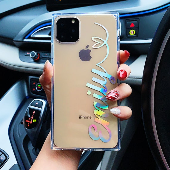 Personalise Clear Square Shockproof Iphone Case Iphone 8 Case Etsy