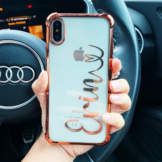 Personalised Clear Rose Gold Air Cushion Shockproof Iphone Etsy Personalised Clear Rose Gold Air Cushion Shockproof Iphone Etsy