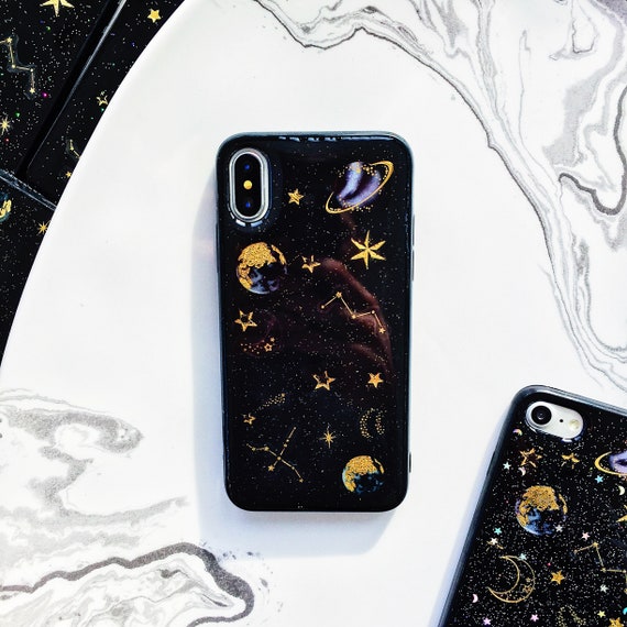 Black Holographic Space Iphone Case Iphone 6 Case Iphone 8 Etsy