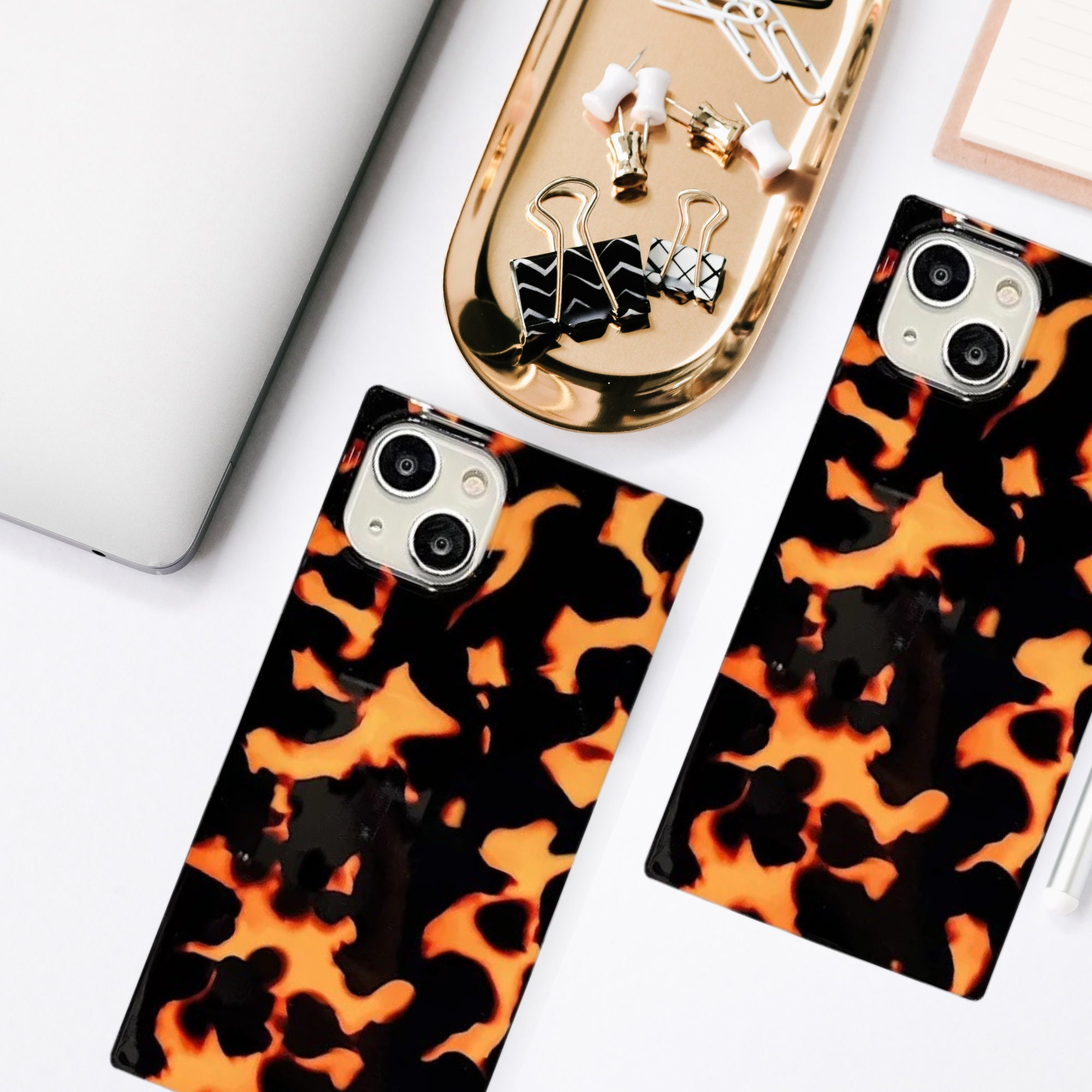 DAIZAG Case Compatible with iPhone Xs,B Brown Square Case Luxury Elegant  Women Girls Designer Metal Decoration Corner Classic Retro Soft TPU Case  for