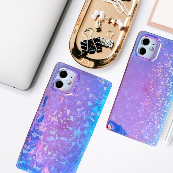 Holographic Square Shockproof Iphone Case Iphone 11 Case 11 Etsy Finland