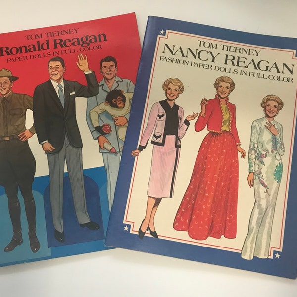 1983 Ronald and Nancy Reagan Paper Doll Books by Tom Tierney Unused Great Vintage Condition