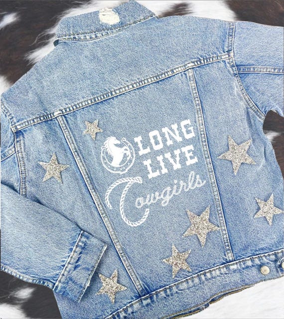 Personalized Custom Jean Denim Jacket Stagecoach Western