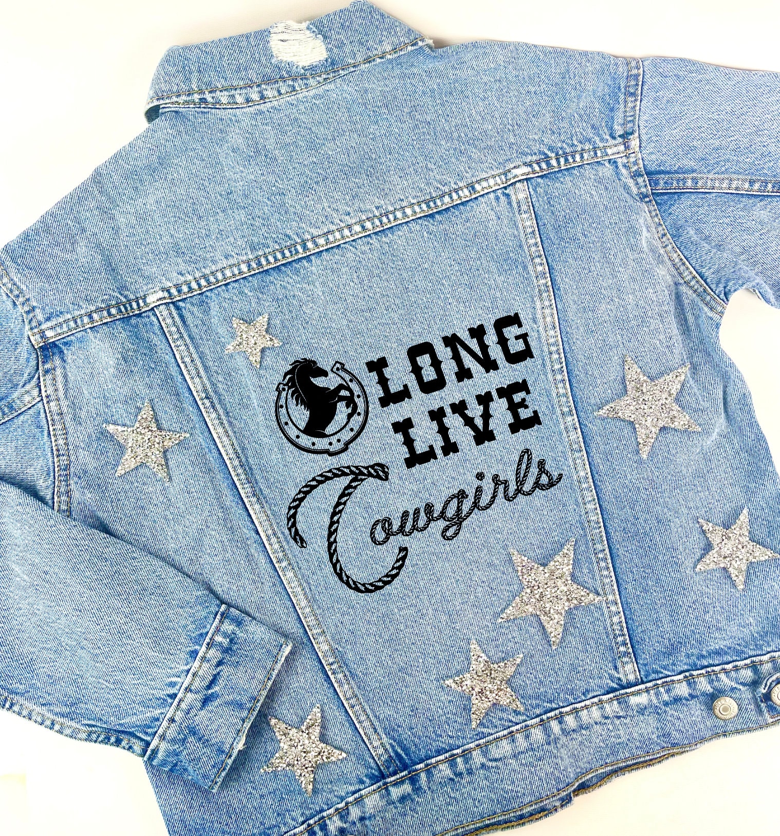 Personalized Custom Jean Denim Jacket Stagecoach Western