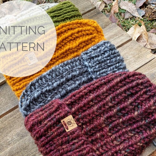 Chunky Beanie Knitting Pattern Knit Hat Pattern Mens Hat - Etsy