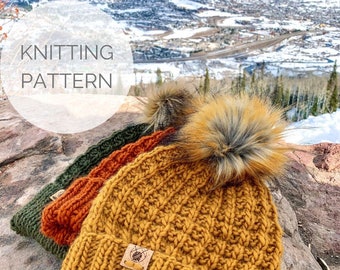 KNITTING PATTERN - Stay Wild Beanie - Easy Knit Beanie Hat Pattern - Instant Download