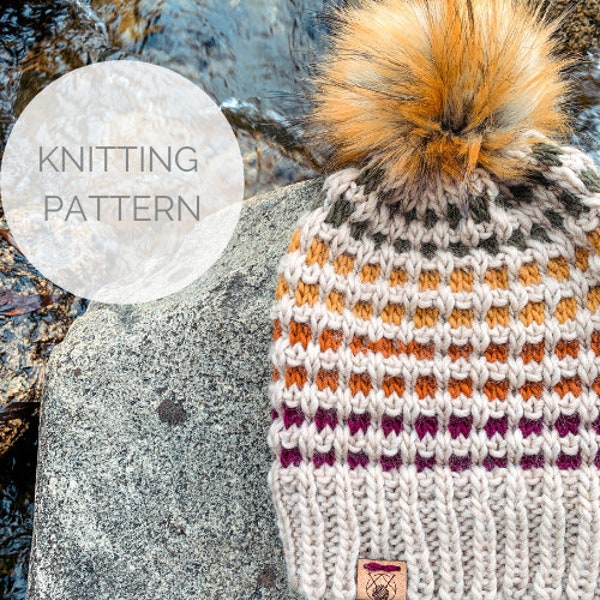 KNITTING PATTERN - Bee Wild Beanie - Easy Color work Beanie Pattern - Instant Download