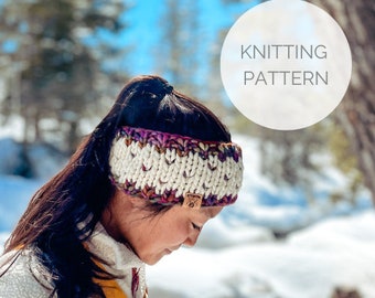 KNITTING PATTERN - Winterfell Headband - Retro Beginner Colorwork Headband