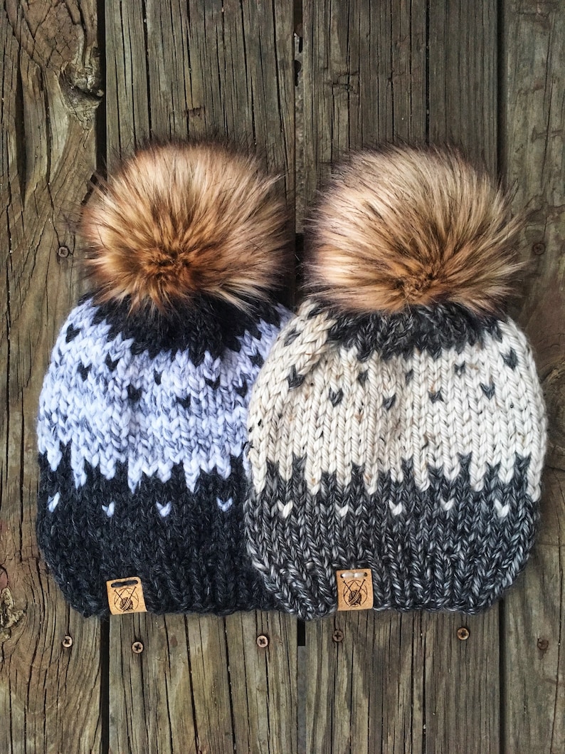 KNITTING PATTERN Beginner Fair Isle Knit Hat Pattern | Etsy