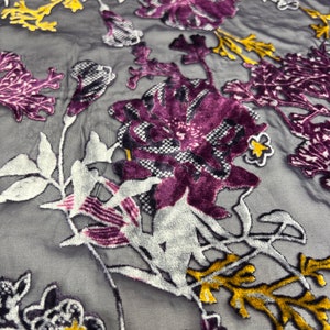 Purple and Gold Burnout Velvet