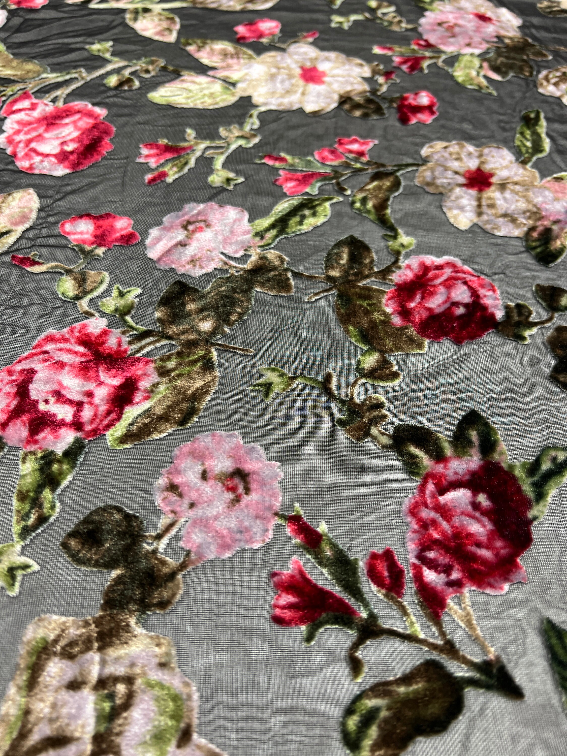 Hot Pink Polyamid Viscose Blend Floral Burnout Fabric, Italian Luxury –  Fabric & Frolic