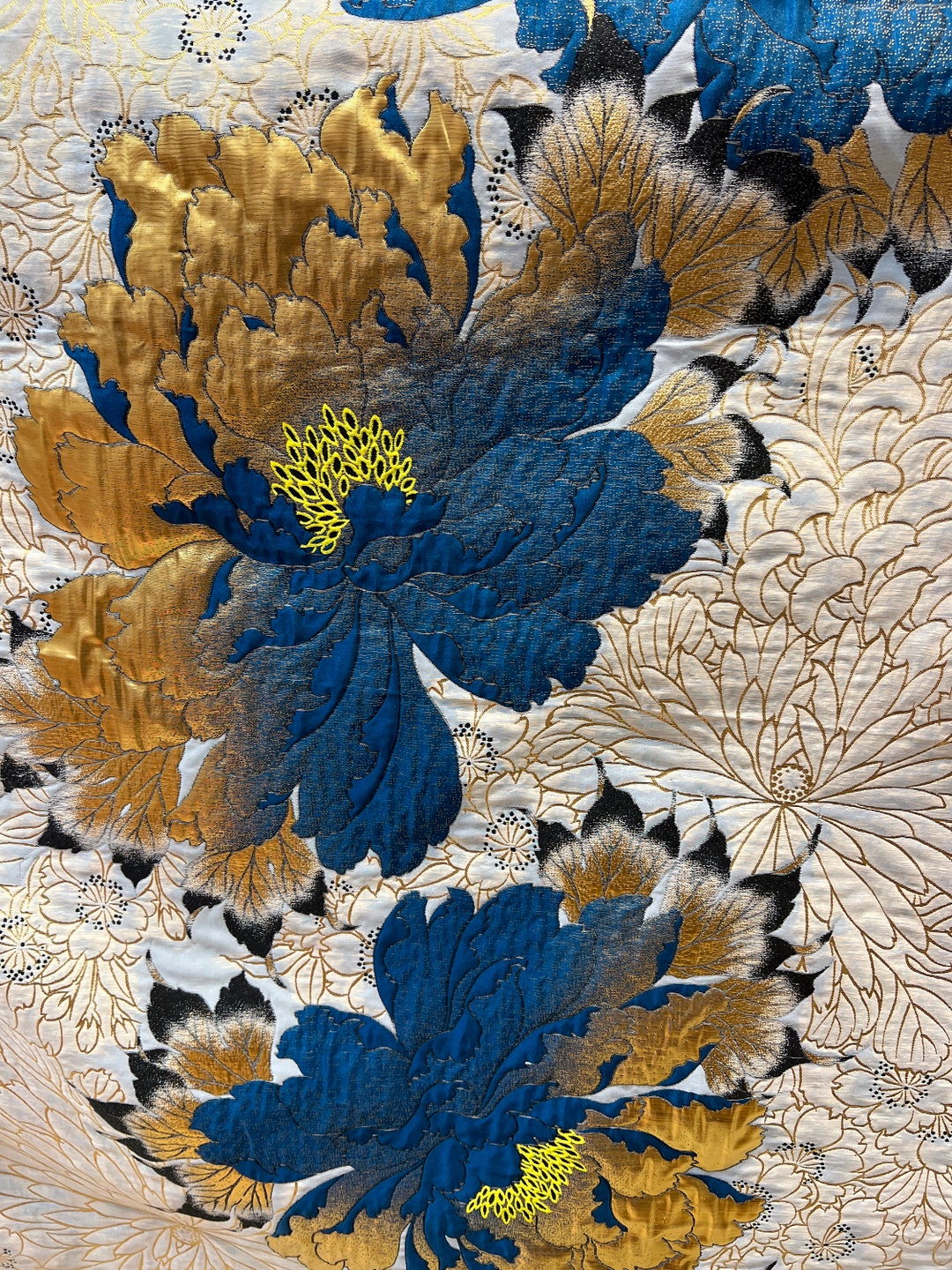 Beautiful Teal Brocade Oversized Floral Pattern Brocade - Etsy