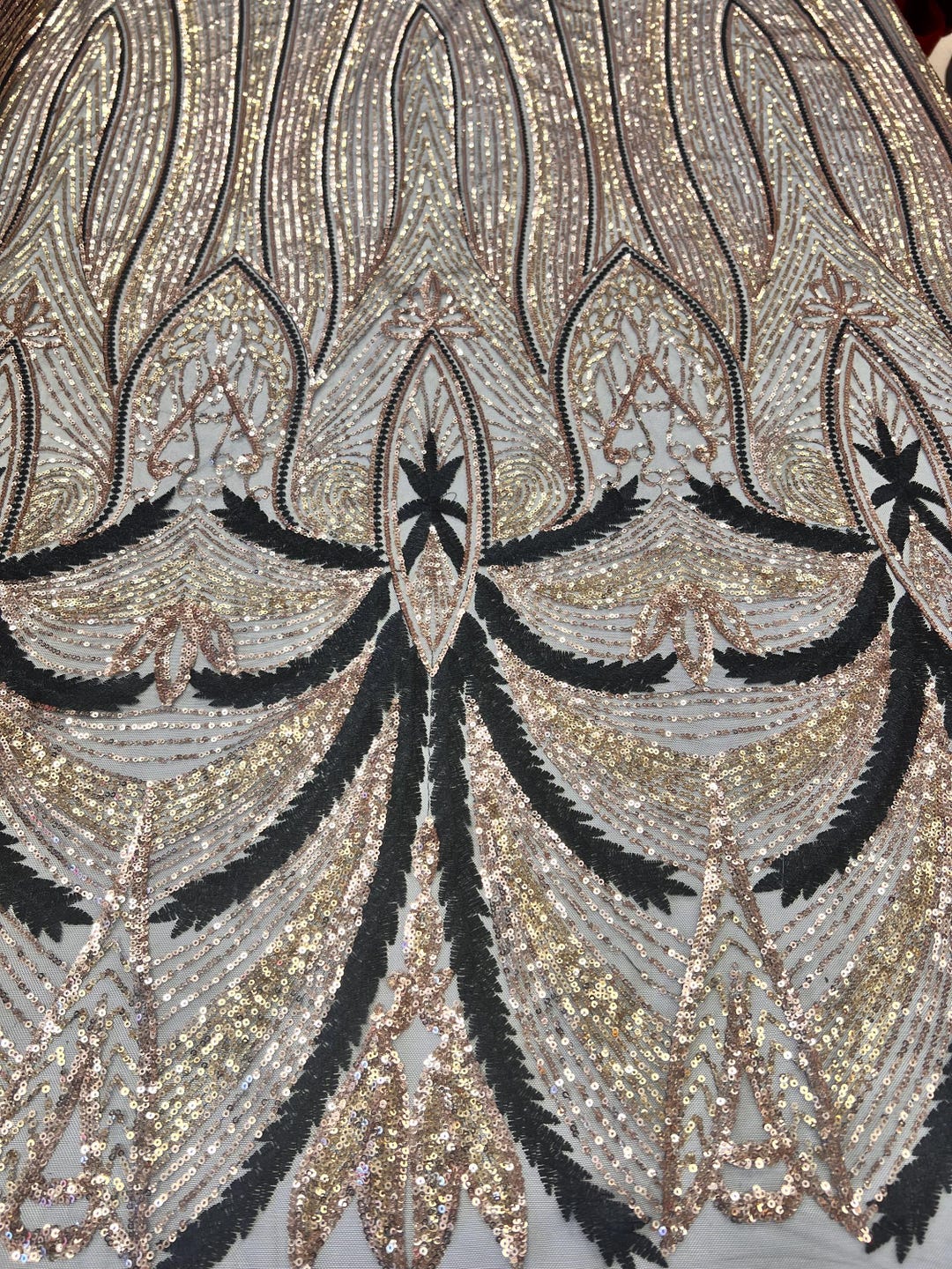Border Design Unique Royal Pattern Sequin and Embroidery Design in Gold ...