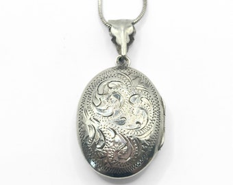 Vintage Sterling Silber Medaillon Halskette