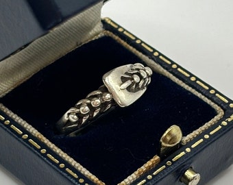 Vintage Sterling Silver Buckle Ring, UK Size P1/2