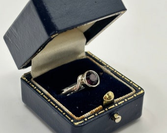 Vintage Sterling Silver Ring, Amethyst, UK Size P1/2