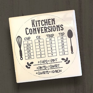 Kitchen Conversion Magnet, Mothers Day Gift, Kitchen decor, Kitchen Measurements, Tile conversion magnet, Fridge Magnet, Gift for mom