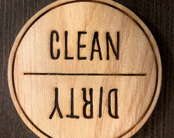 Dishwasher magnet clean or dirty, Housewarming gift, Farmhouse rustic dishwasher sign for clean dirty dishes