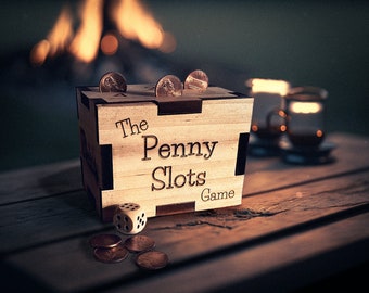 Penny Game, Penny Box Game, Get rid of your coins to win, Family fun gift, Camping game, Strategic dice game, Family dice game, Dice game