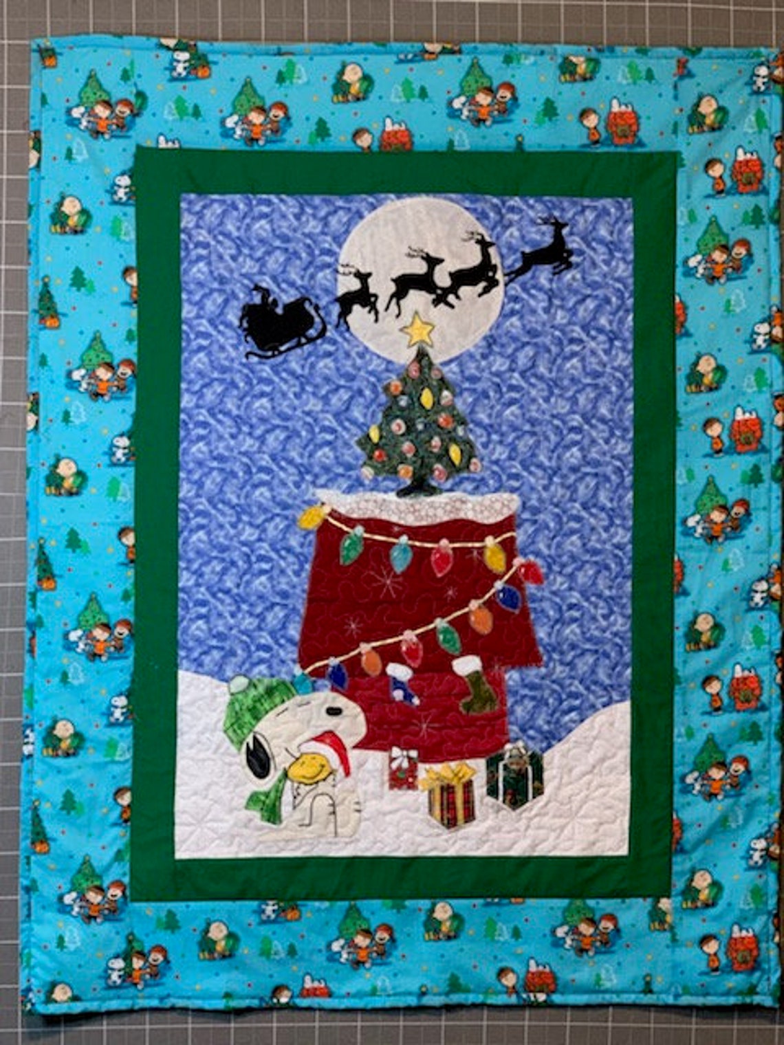 Snoopy Christmas Quilt Etsy
