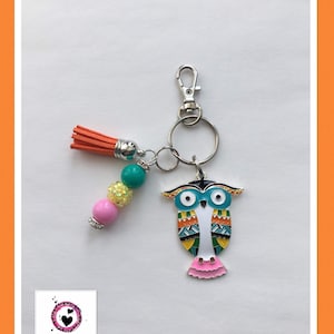 Colorful Owl Keychain/Bookbag charm