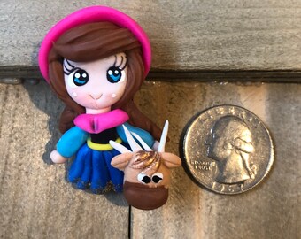 Princess Anna with Sven inspired Frozen Pin
