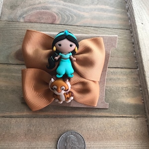 Princess Jasmine and Rajah Hair Bow Set