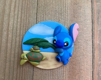 Stitch on Beach Pin