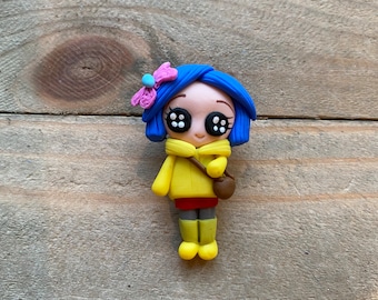 Coraline with button eyes Pin