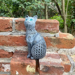 Concrete Cat Garden Statue  Art Home Decor