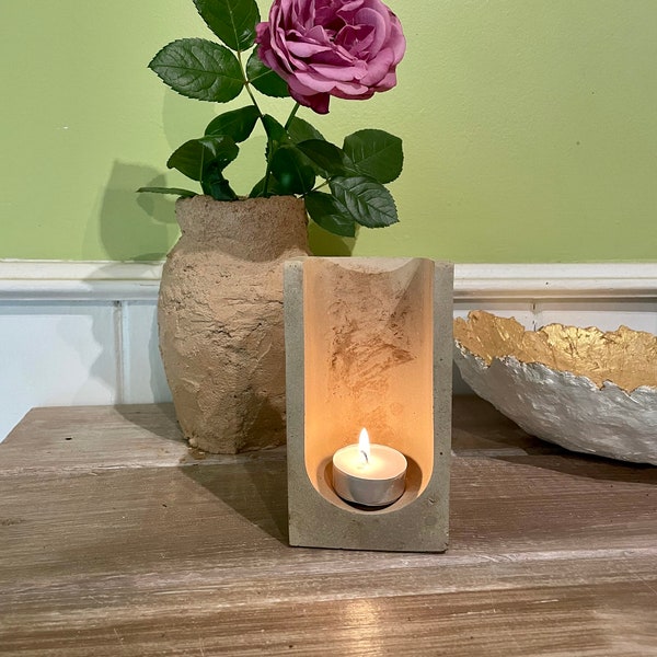 Niche Concrete/Clay Tea-light holder -  Home - Decor - Gift Ideas  - Wedding Decor