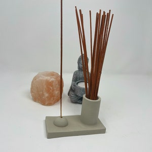Minimalistic Concrete Incense stick holder with storage