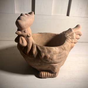 Concrete Planter Chicken Art Home Decor Garden