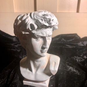 Concrete Planter Antic God David Head Art Home Decor Garden