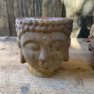 Concrete Buddha Head Planter Art Home Decor Garden Accessories