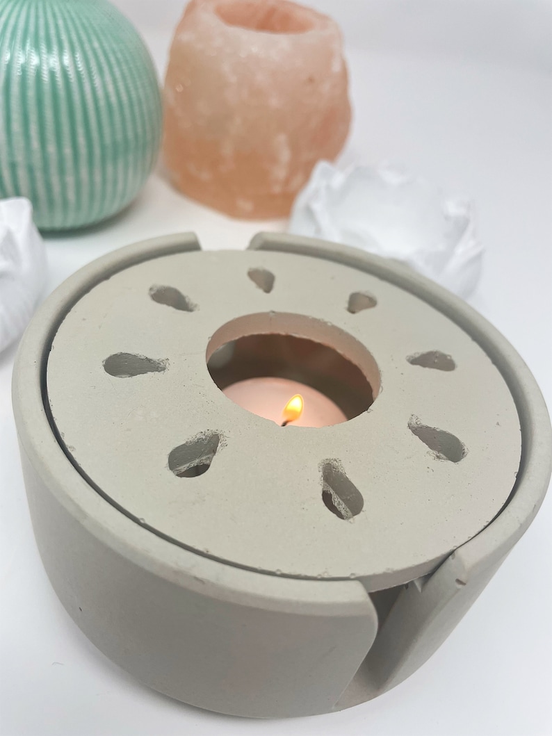 Minimalistic Tea Ritual Tealight Stove Candle Warmer Concrete Etsy
