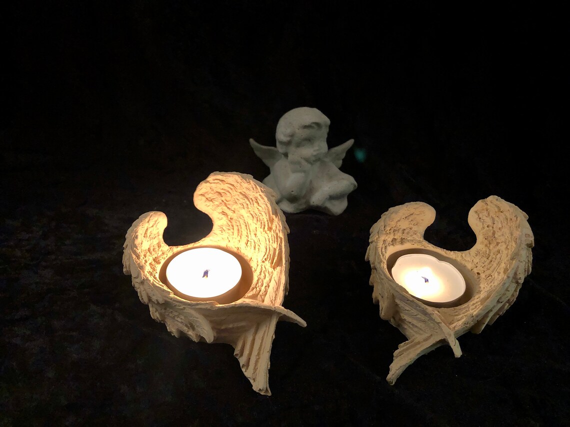 Angel Wings Candle Holder 2 Set Made of Etsy