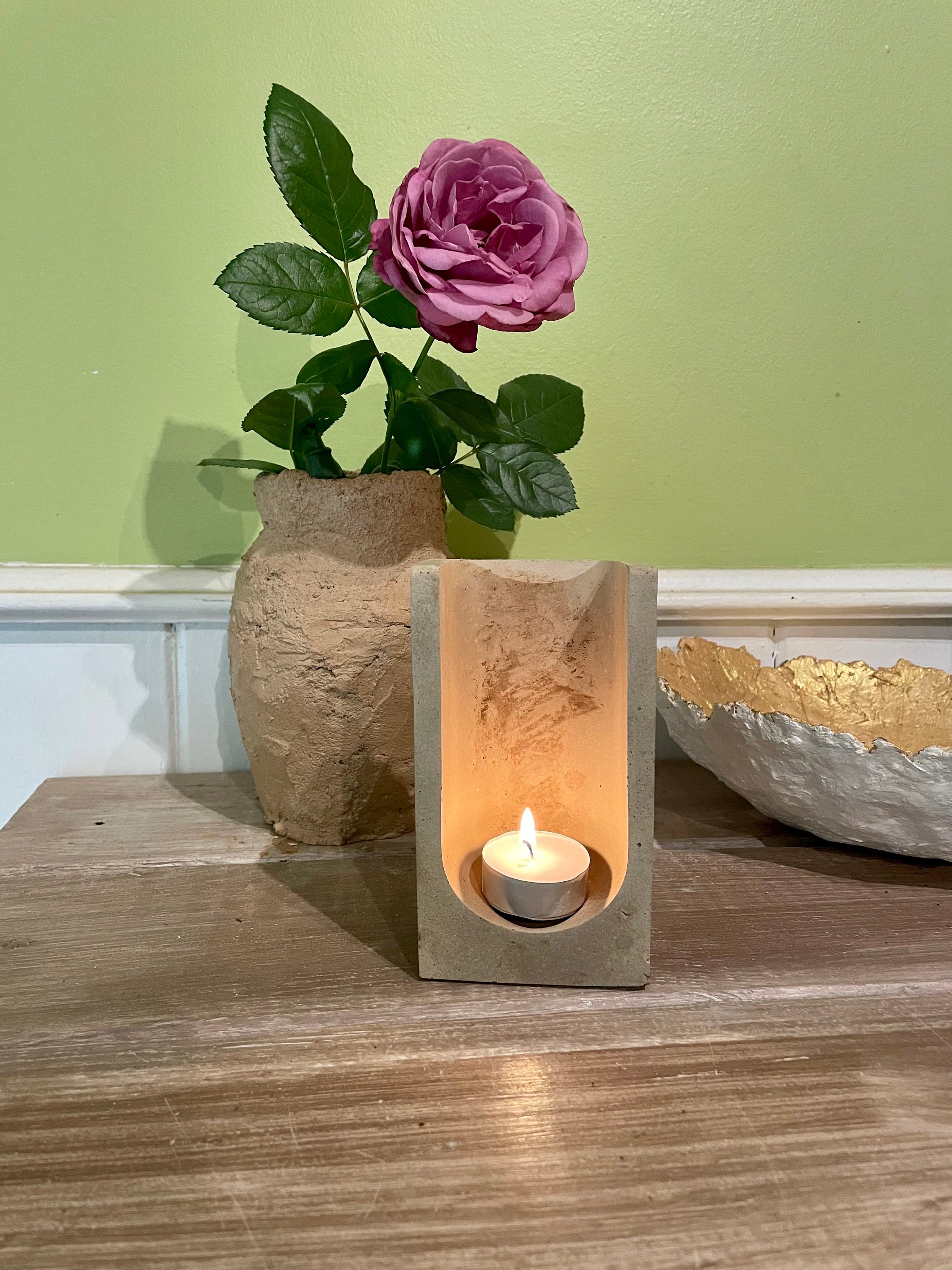 Niche Concrete/clay Tea-light Holder Home Decor Gift - Etsy