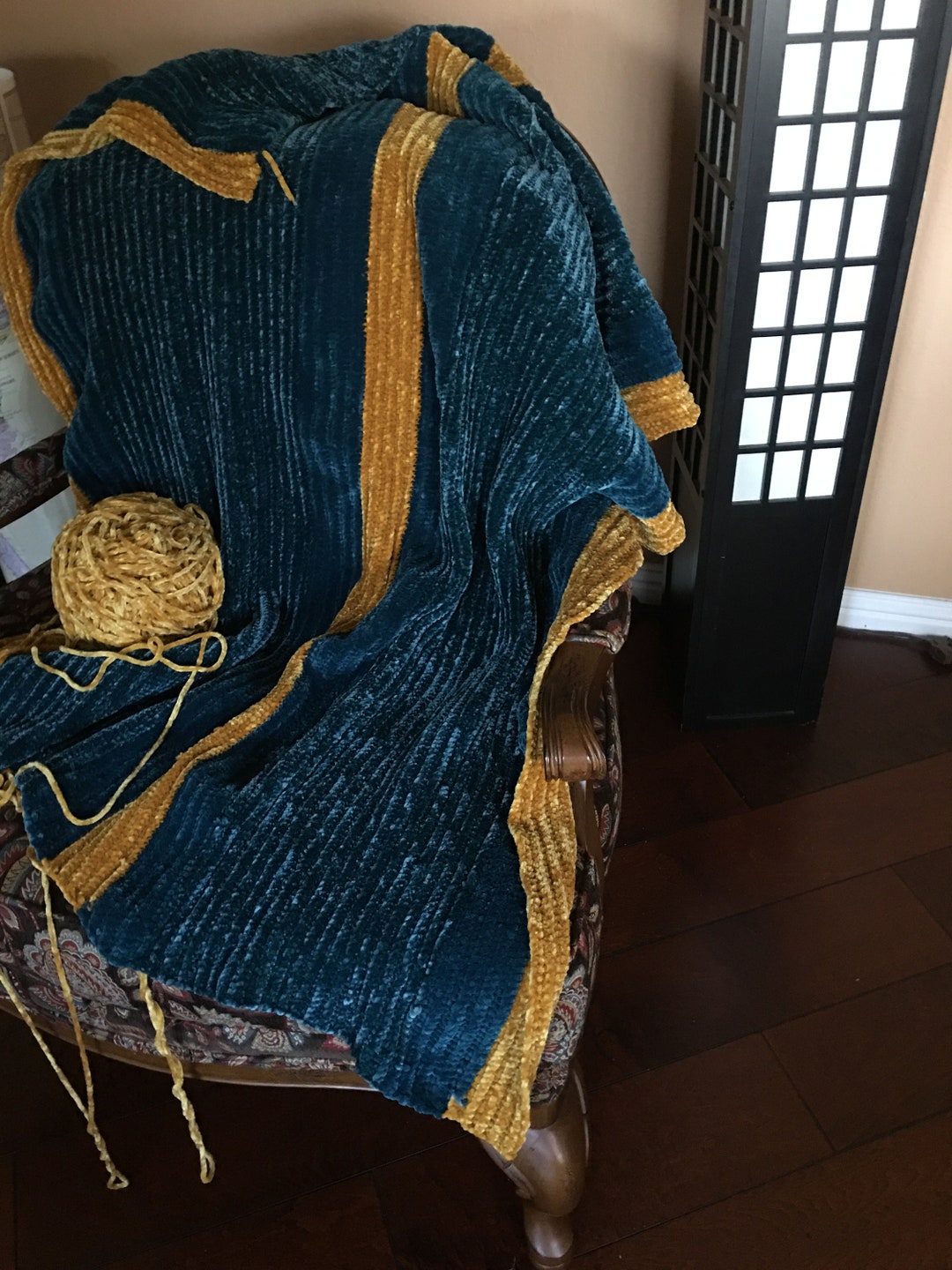 Custom Handmade Crochet Chevron Throw Blanket , Vintage Chevron Pattern