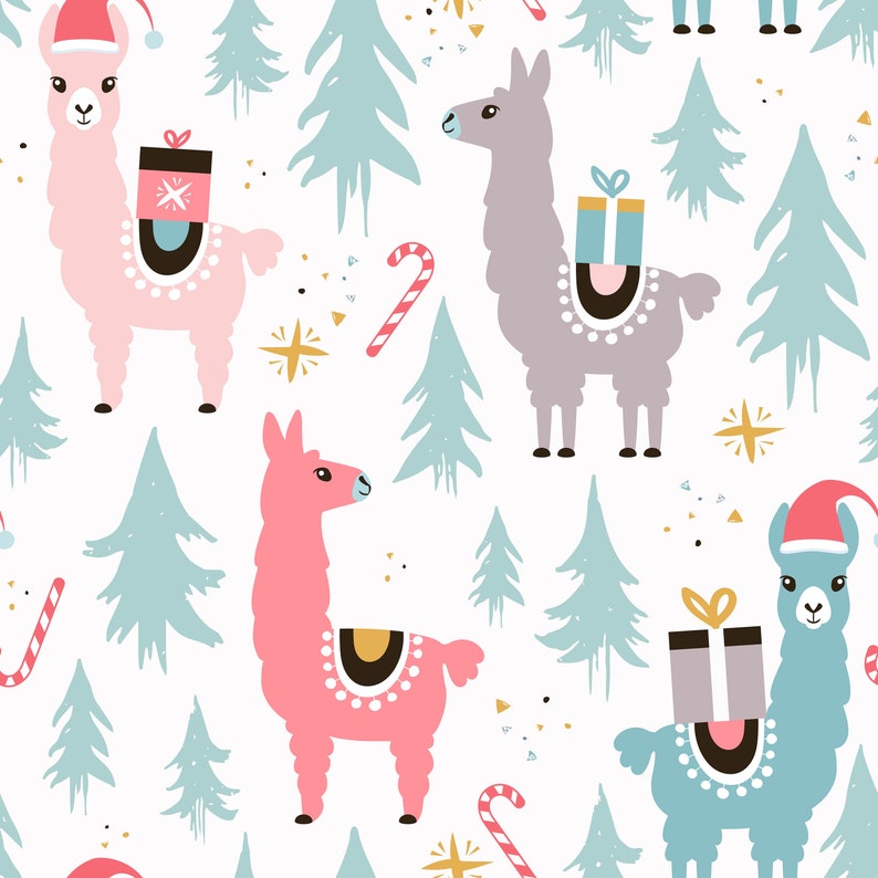 Llama llama holiday wrapping paper sheets Christmas wrap Etsy