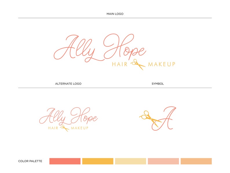 Premade Hairstylist Logo Branding Kit Salon Logo Package Etsy