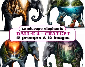 Dalle prompt, dalle 3 prompt, dalle 3 prompts, chatgpt prompt, landscape elephants prompt, customizable prompts, tip for dalle 3