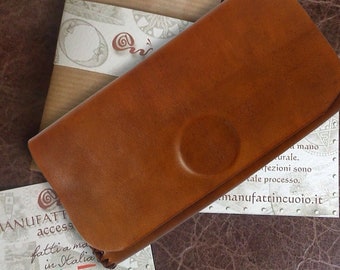 Handmade leather tobacco holder, personalized, Valentine's Day gift, birthday, handmade in Italy.