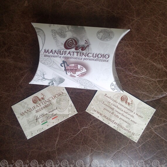 Mini Portachiavi con Logo Vintage in Pelle di Vacchetta