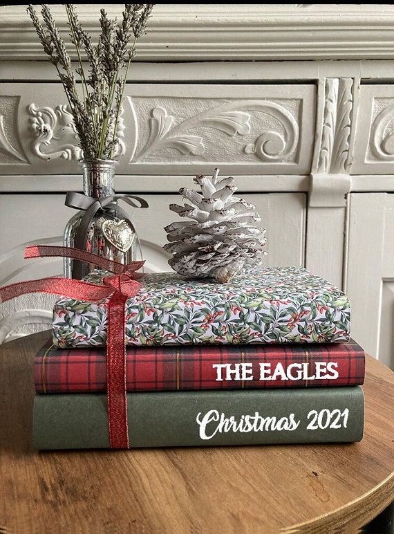 XMAS Coffee Table Book Decor Personalised Festive Home Styling Set