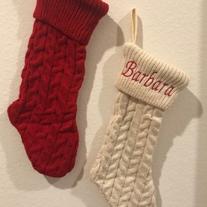 Calcetín navideño de punto trenzado, calcetín navideño, calcetín, calcetín navideño personalizado, Navidad, calcetín, calcetín de punto bordado