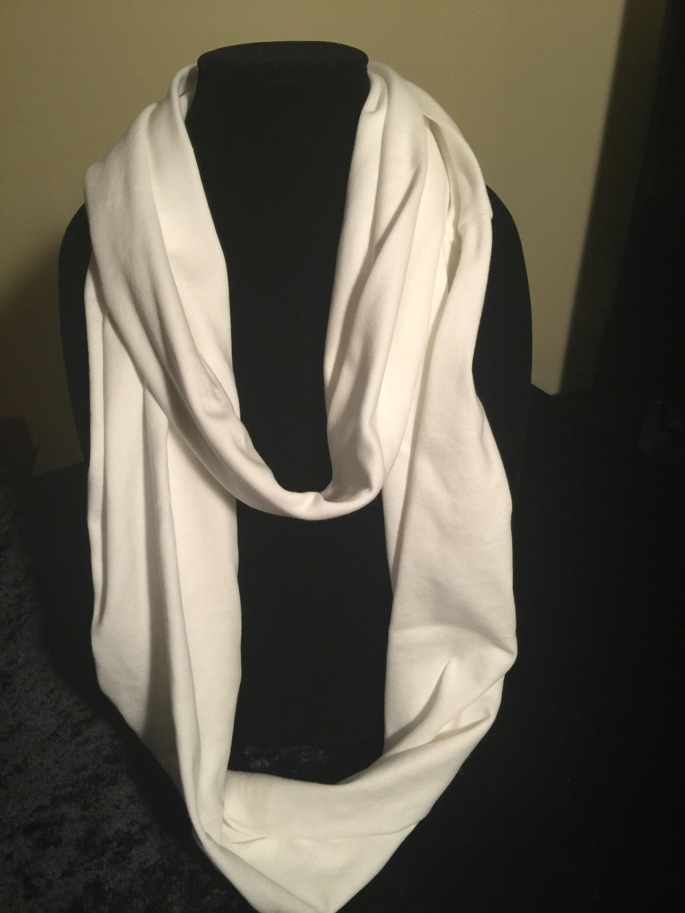 Organic Cotton Infinity Scarf off white Organic Scarf Etsy