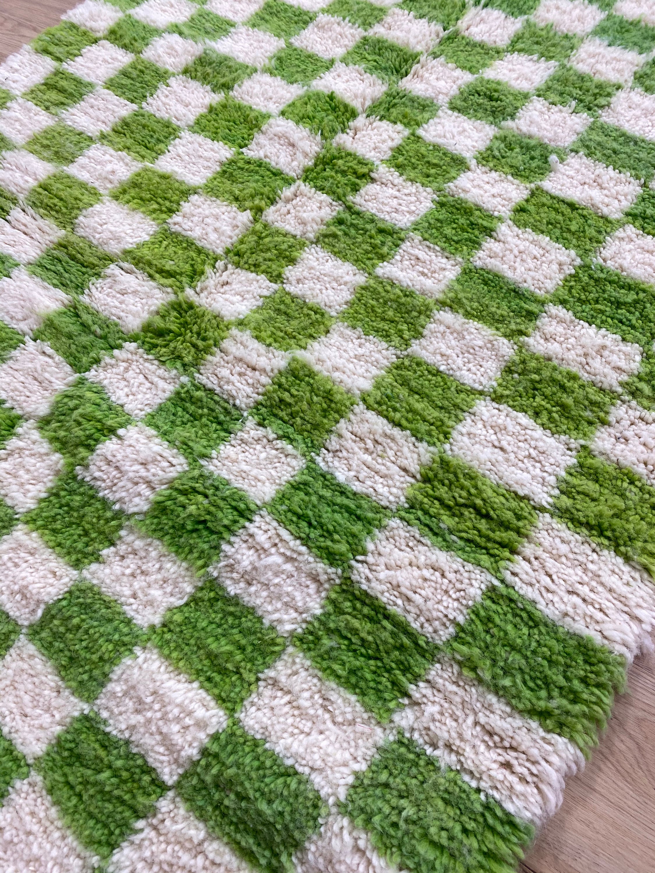 Green Checkered runner rug Berber Checker runners Moroccan Etsy