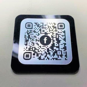 3.5"x3.5" benutzerdefinierte QR Code Puck Menü - QR Code Karte - Langlebig - Wiederverwendbar - Restaurant - Marketing - Keine Touch-Lösung - made in U.S.A.